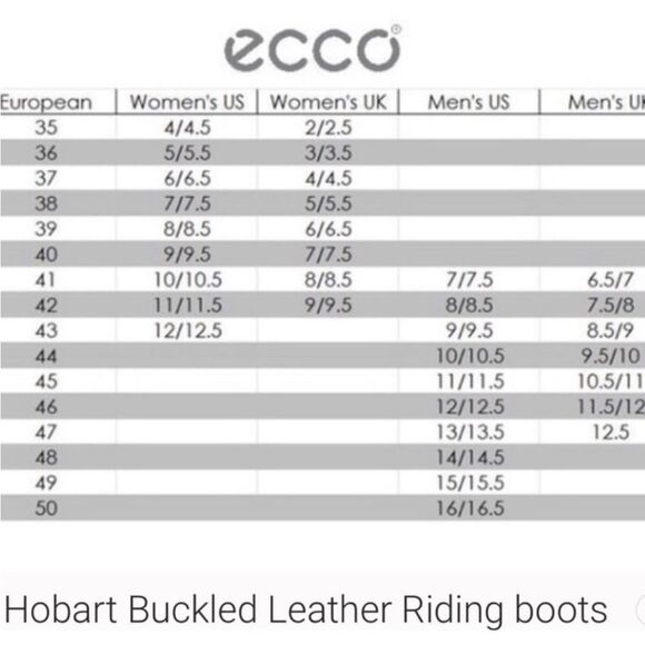 Ecco HOBART 25MM Zip Tall Riding Leather 3 Side Buckle Boot 8-8.5 - Picture 4 of 16